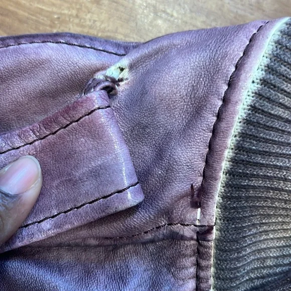 Vintage Y2K Hugo Boss Orange Label Pink/Purple Faded Distressed Leather Jacket